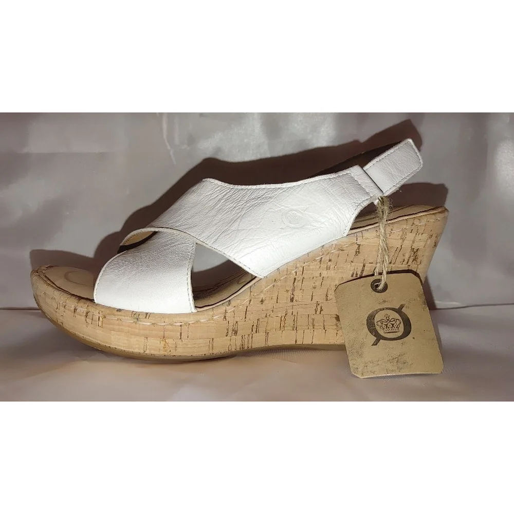 Born Jenni Leather Cork Platform Sandals Size 9M NWT
